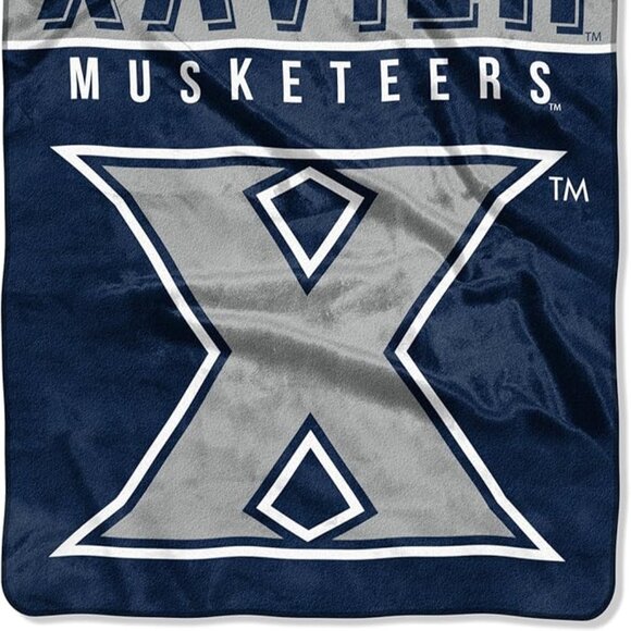 NCAA Xavier Musketeers Royal Plush Raschel Blanket New 60" x 89” - Picture 9 of 9